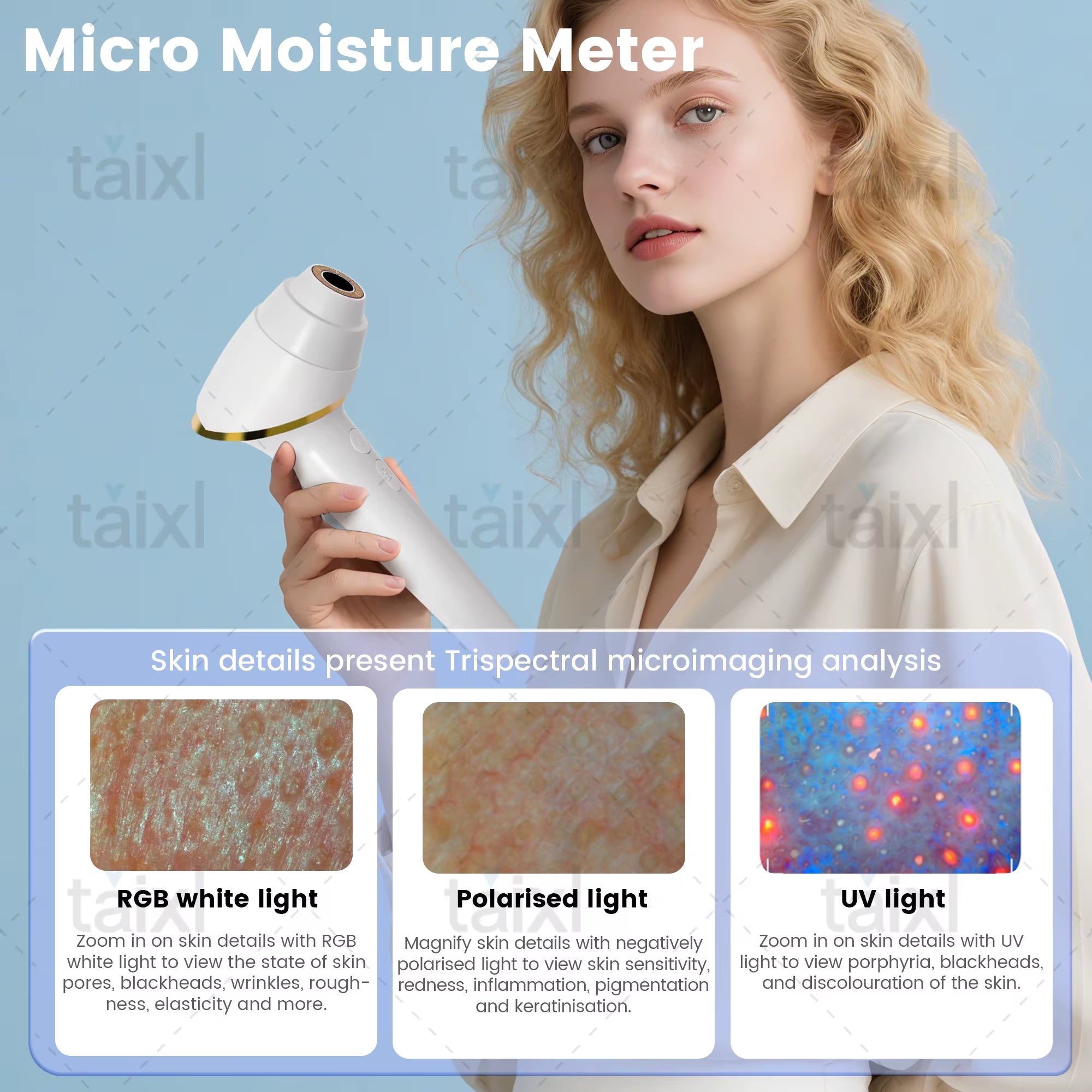 AL Skin Tester AI Smart Skin Tester 10 Spectrum Imaging Comprehensive Skin Analysis 18 Languages ​​Professional Skin Test