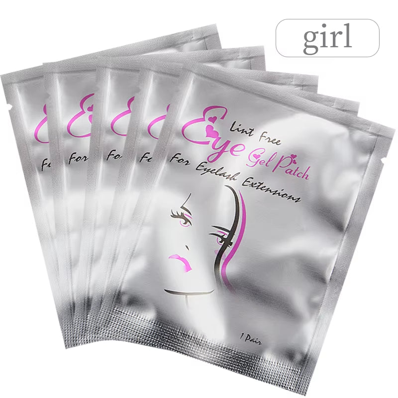 50Pairs Eyelash Extension under Eye Gel Pads Lash Lint Free Hydrogel Eye Patches Eyelash Extension Supplies Girls Makeup Tools