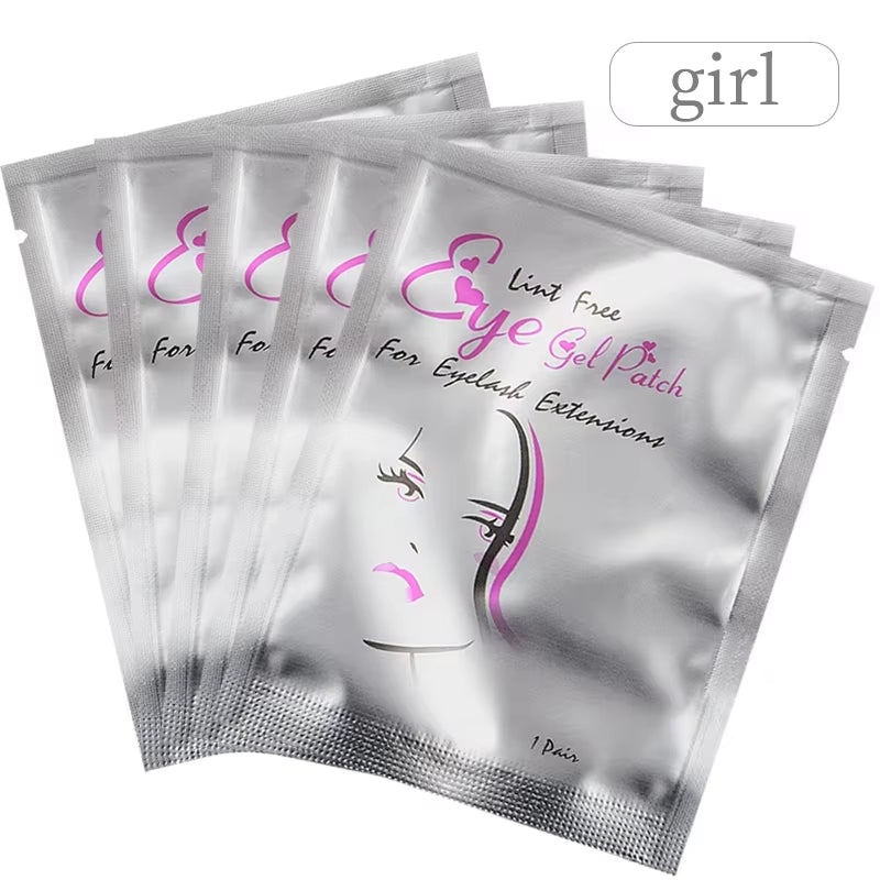 50Pairs Eyelash Extension under Eye Gel Pads Lash Lint Free Hydrogel Eye Patches Eyelash Extension Supplies Girls Makeup Tools